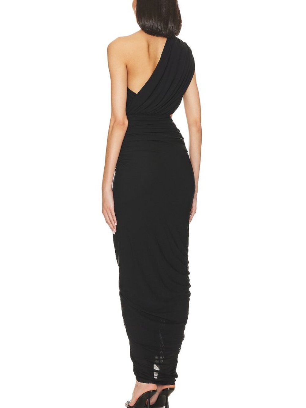 superdown Juliet Midi Dress in Black cutout draped ruched stretchy - Picture 3 of 7